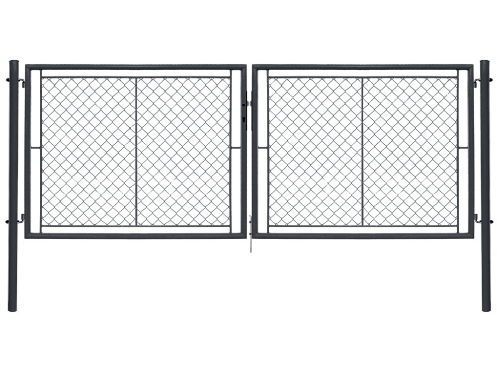 Brána IDEAL II. dvoukřídlá, 3605x1950mm, Zn+PVC, antracit PLOTY Sklad10 8595068453247