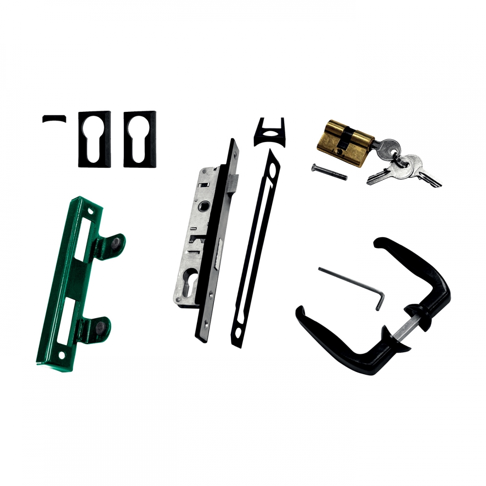 Set příslušenství pro dvoukřídlou bránu IDEAL - UNIVERSAL RAL 6005 PLOTY Sklad10 8595068413913