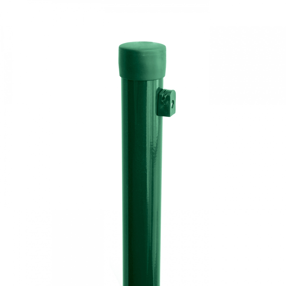 Sloupek kulatý IDEAL Zn + PVC 1750/38/1,25mm, zelená čepička, zelená př. nap. drátu, zelený PLOTY Sklad10 8595068452219