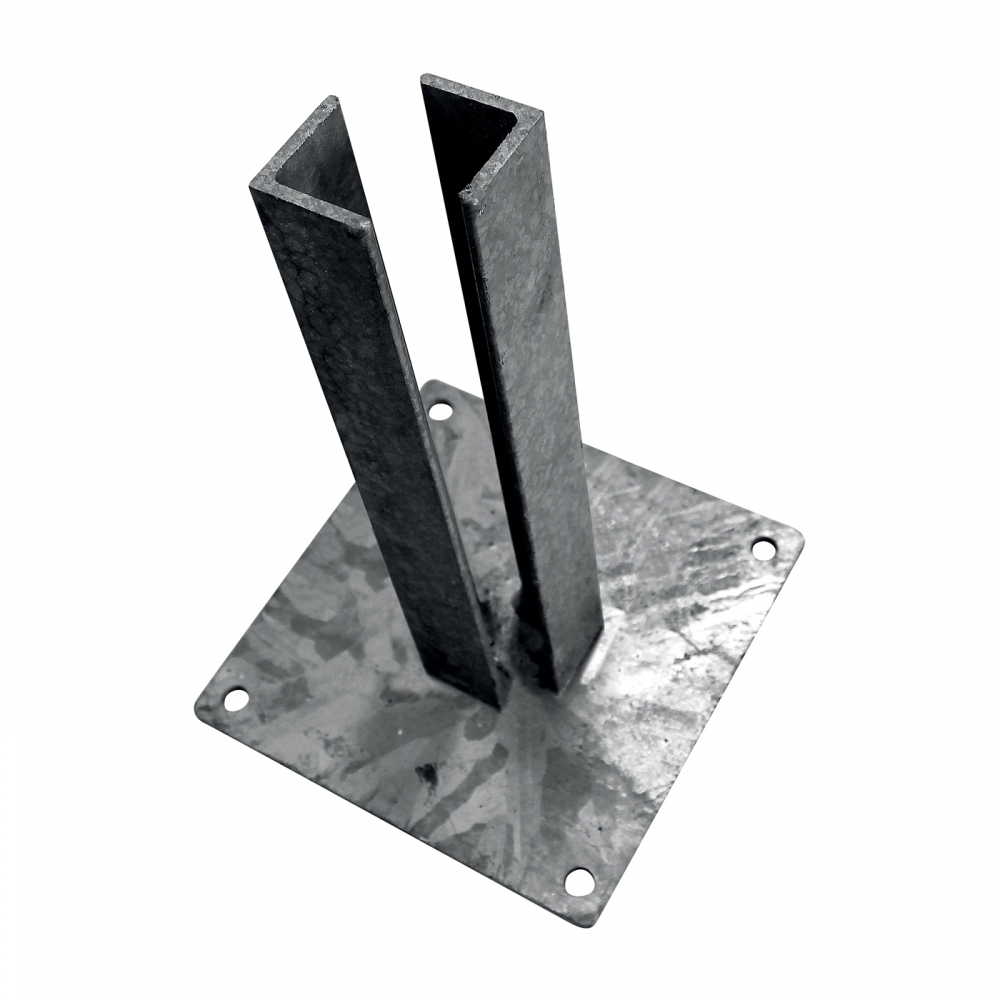 Patka Zn k montáži čtyřhranného sloupku branky / brány na betonový základ 80x80 mm PLOTY Sklad10 8595068453124