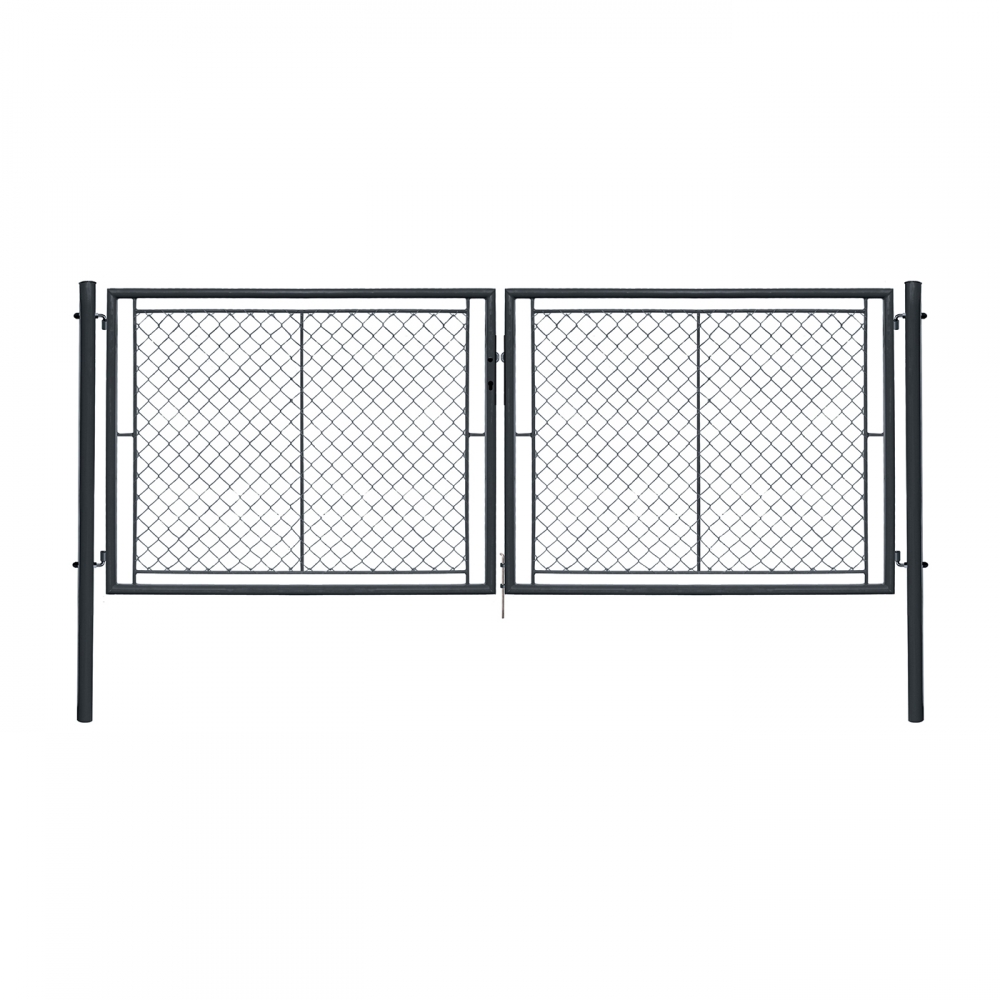 Brána IDEAL II. dvoukřídlá, 3605x950, Zn+PVC, antracit PLOTY Sklad10 8595068453193