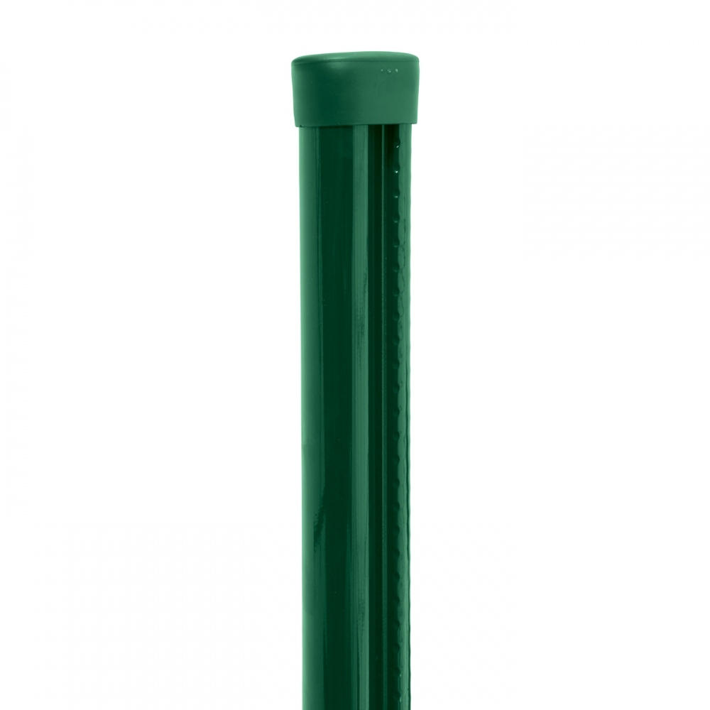 Sloupek kulatý PILCLIP Zn + PVC s montážní lištou 2700/60/1,5mm, zelená čepička, zelený PLOTY Sklad10 8595068454329